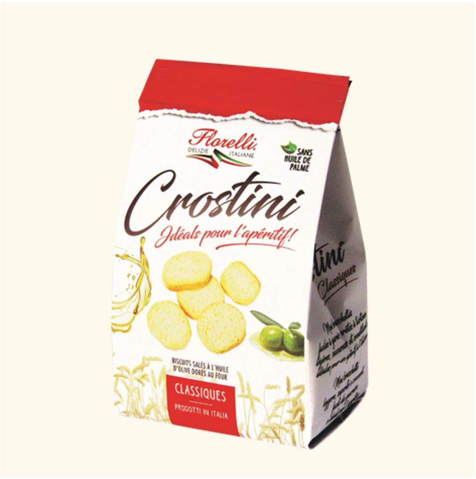 Crostini Croutons à l'Huile d'Olive Doré au Four - Nature 100g