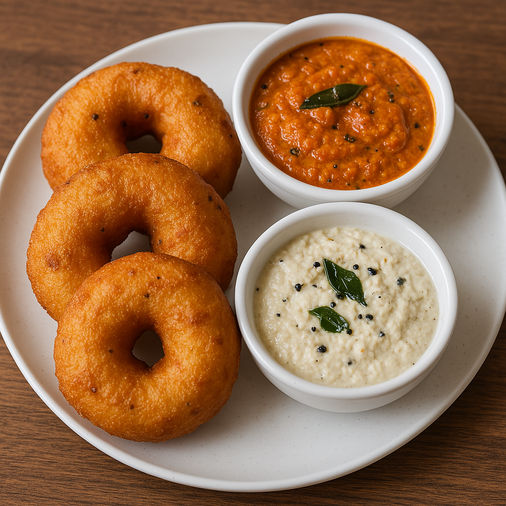 3 Pieces of Medhu Vadai  - 🌿 Served with our signature chutneys 
