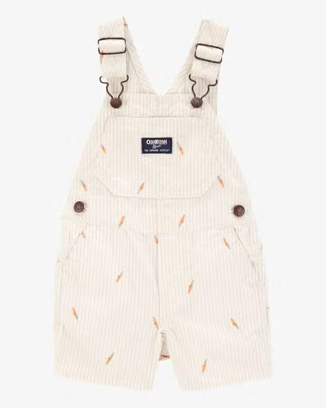 Carrot Print Striped Shortalls (3mths to 5T)