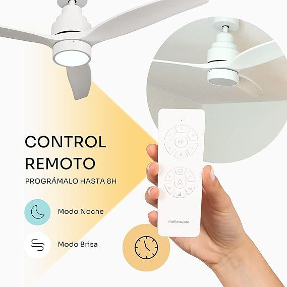 CEILING FAN - MELLER -  BRIZY BRIGHT WHITE