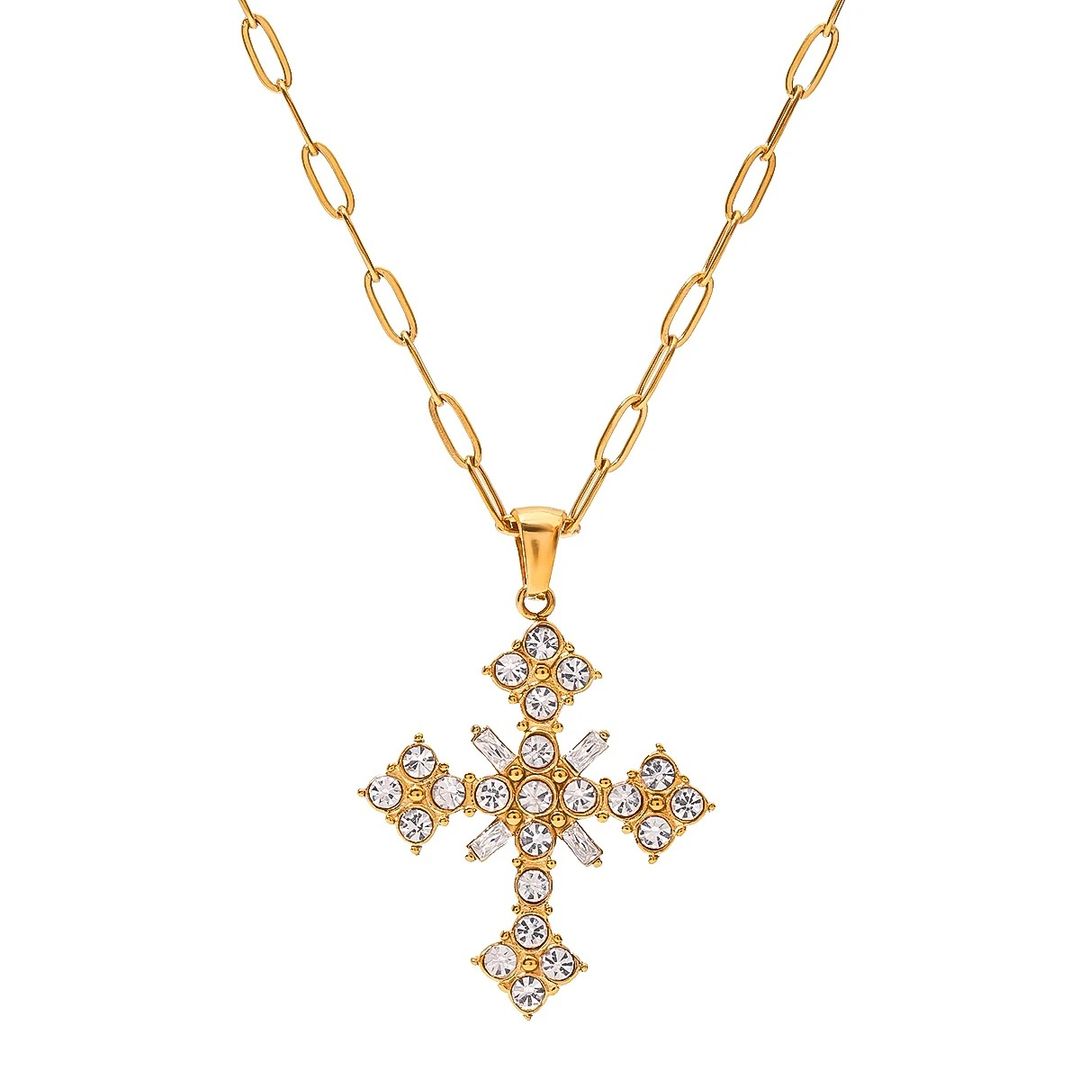 Diamond pendant Cross Necklace 
