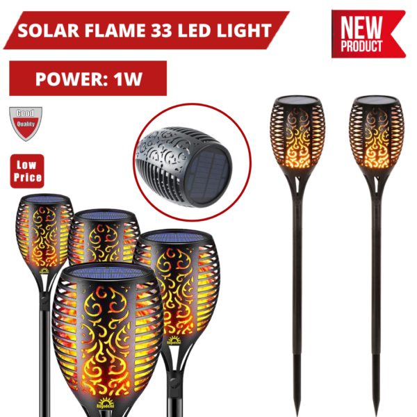 SOLAR FLAME 33 LED LIGHT TS1004