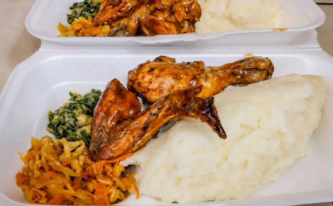 Regular Meal: 2 chicken pieces, pap with sides