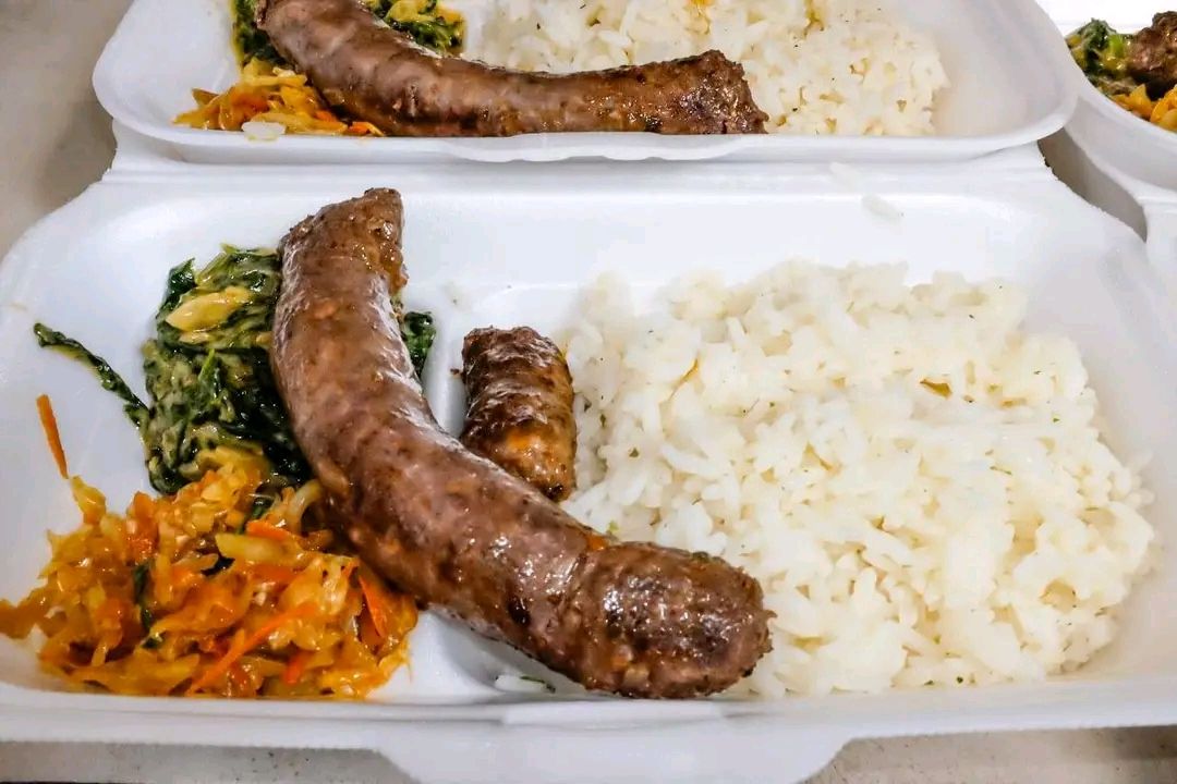 Regular Meal: Wors, Pap/Rice with sides