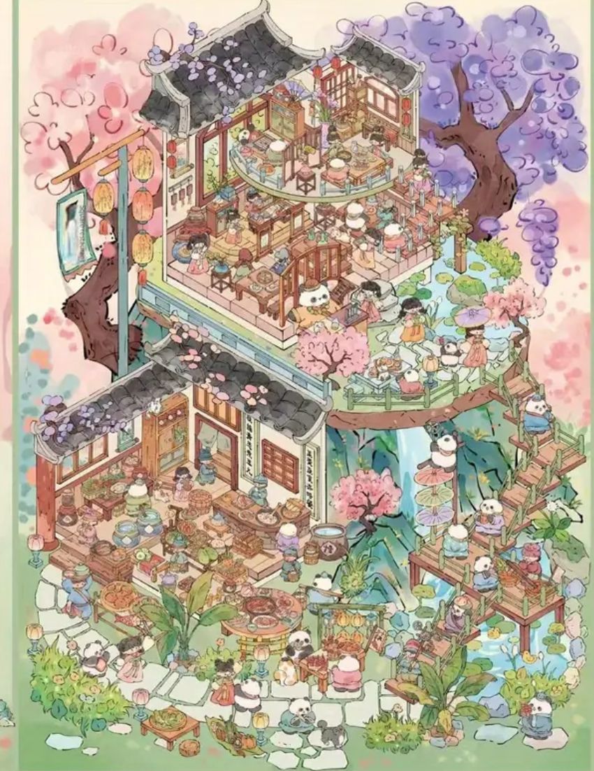 3D Chinese style sticker sheet 