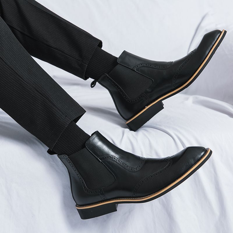 Highcut formal mans shoes leather 