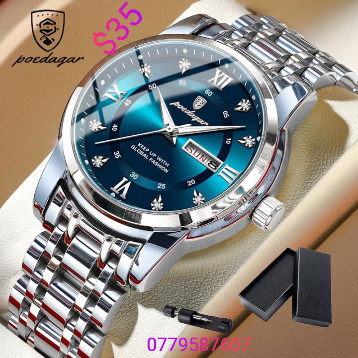 POEDAGAR MEN'S LUXURY WRIST WATCH