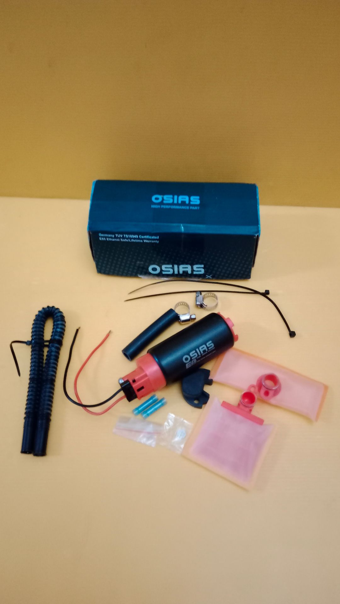   OSIAS 340LPH Fuel Pump Universal In-Tank | High Flow 12V Petrol E85 | Turbo/NA Modified Car Support 600HP