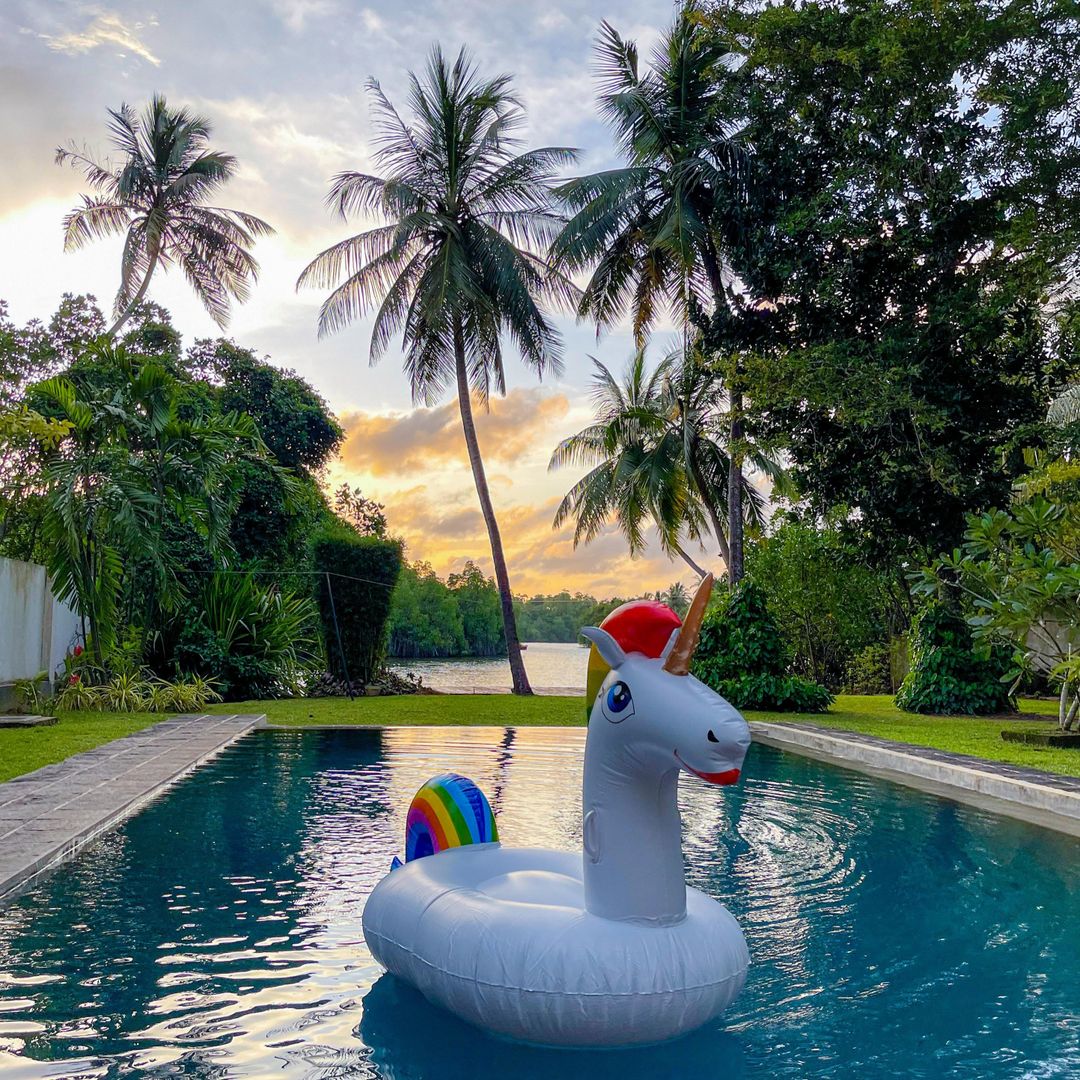 30-Day: 3BR Lakeside Villa in Ahangama with Pool plus Lake Access