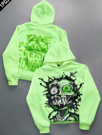 1pcs Monster Graphic Print Hoodie 	