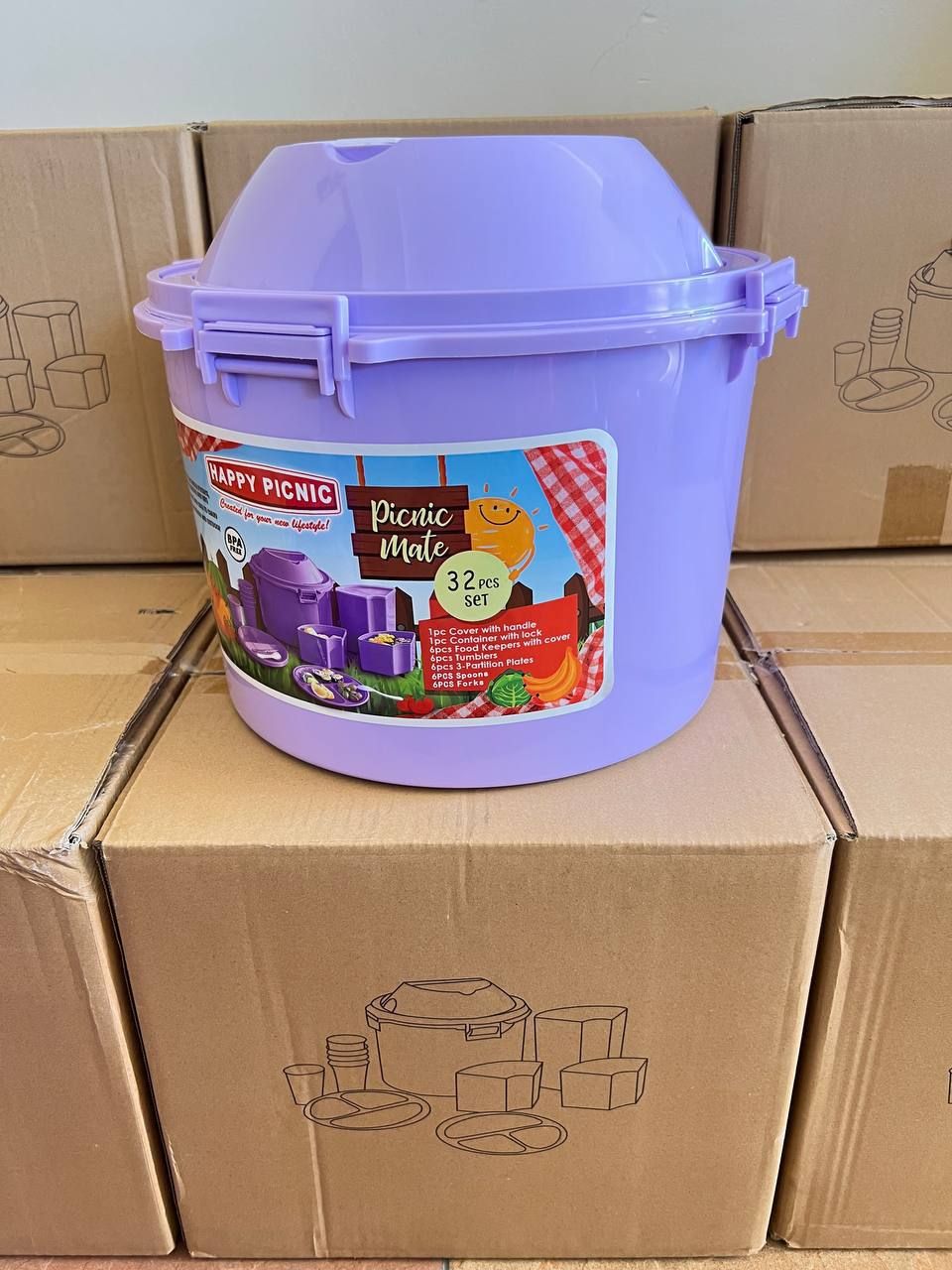 32 PCS PICNIC SET LIGHT PURPLE