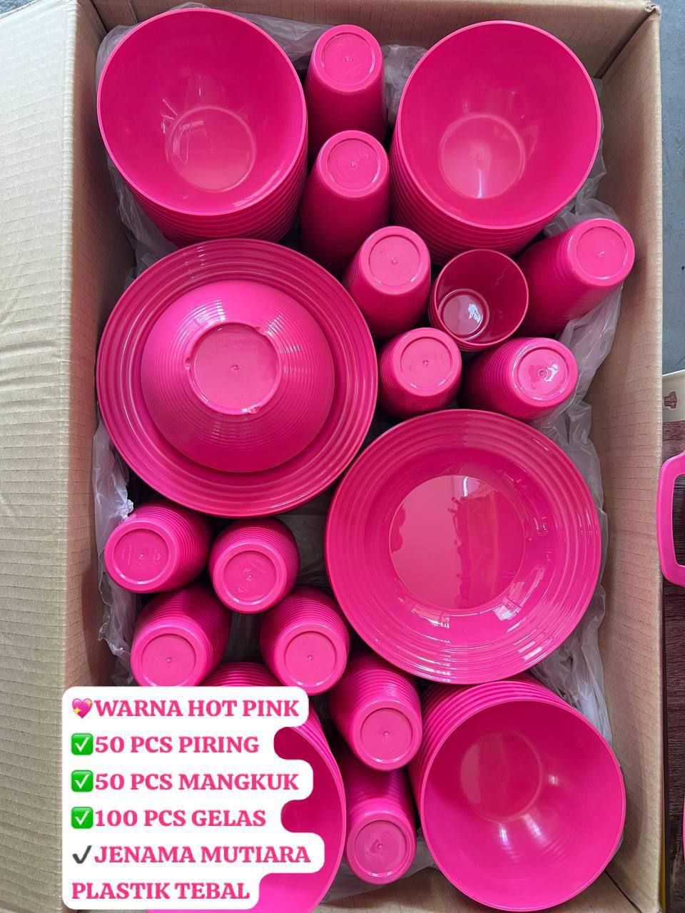 200 PCS DINNER SET MUTIARA HOT PINK