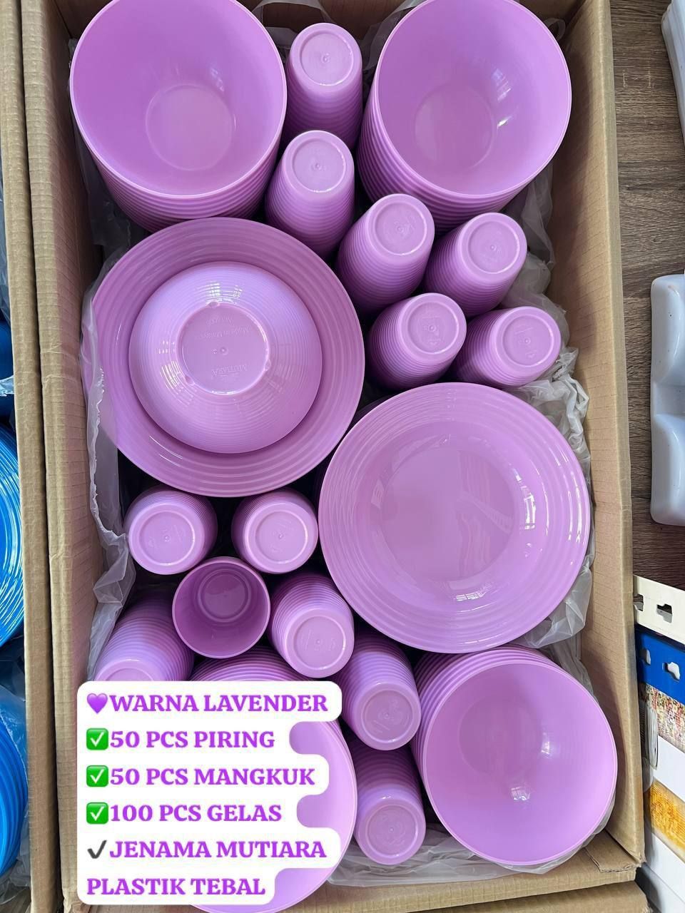 200 PCS DINNER SET MUTIARA LAVENDER