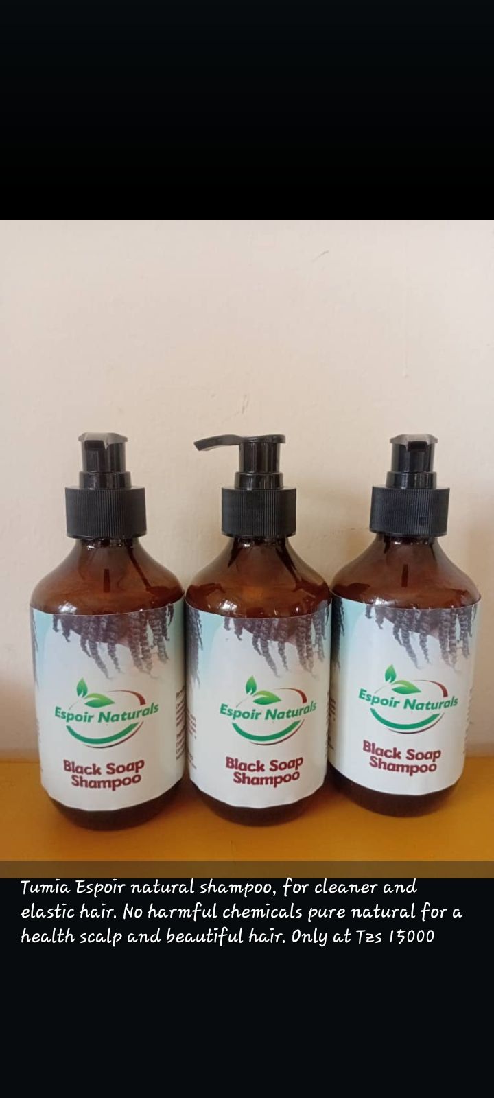 Espoir Natural black soap shampoo