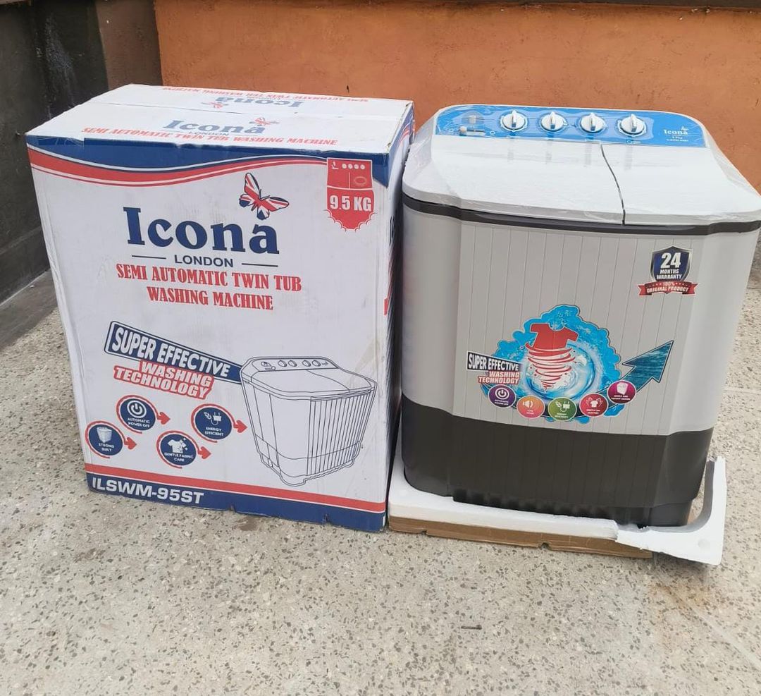 9.5kgs icona twin tub washing machine