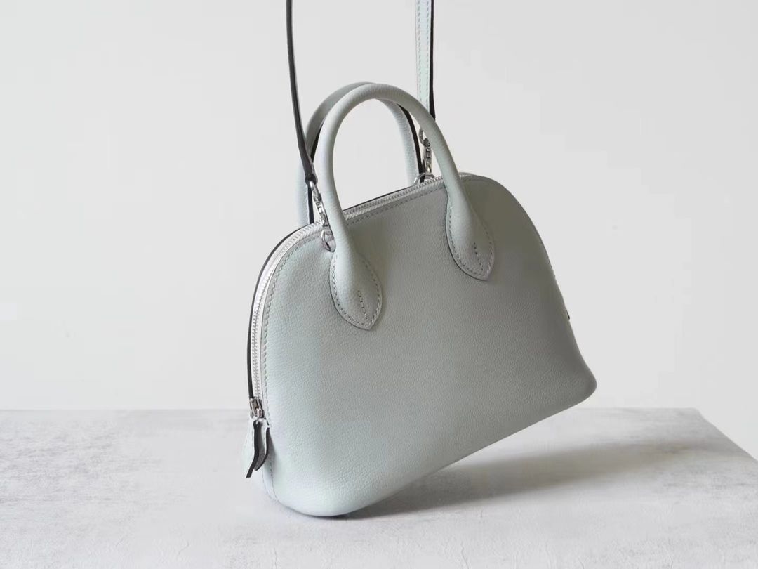Partisan Hand-Crafted Mini EV Leather Bowler Bag (Saint Blue)