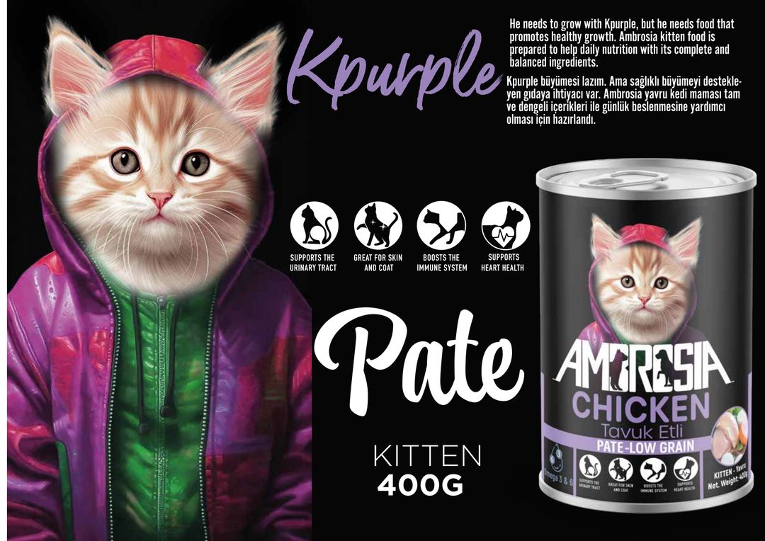 Ambrosa for kittens chicken  flavour  24*400 g