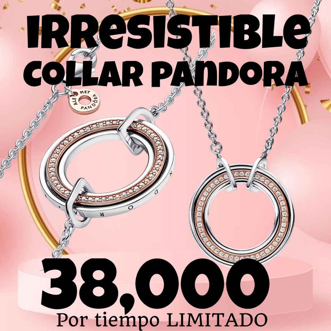 Cadena/Collar Pandora Plata 925 y Baño Oro Rosa