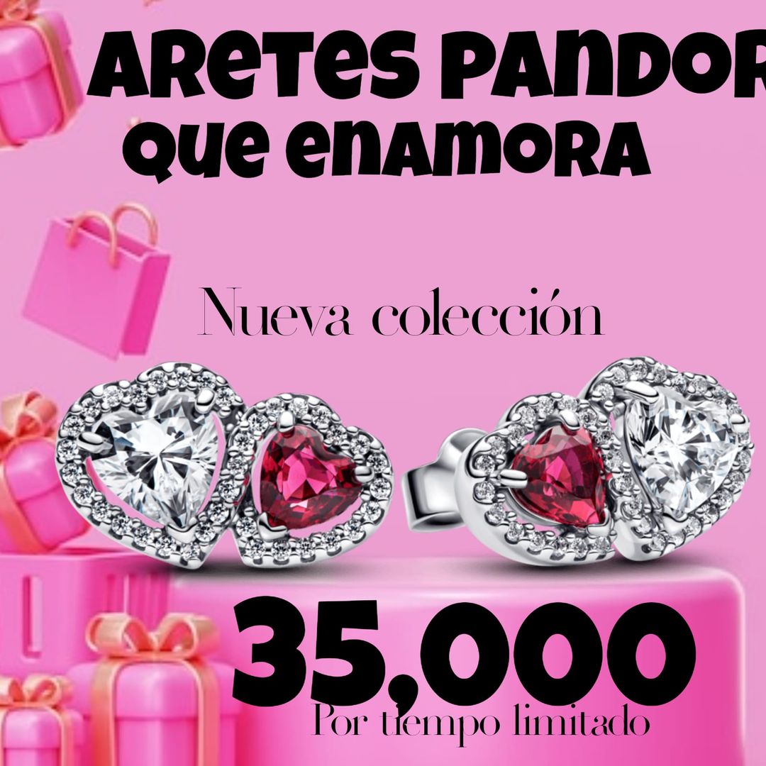 Aretes Pandora Nueva Colección corazones ♥️ 