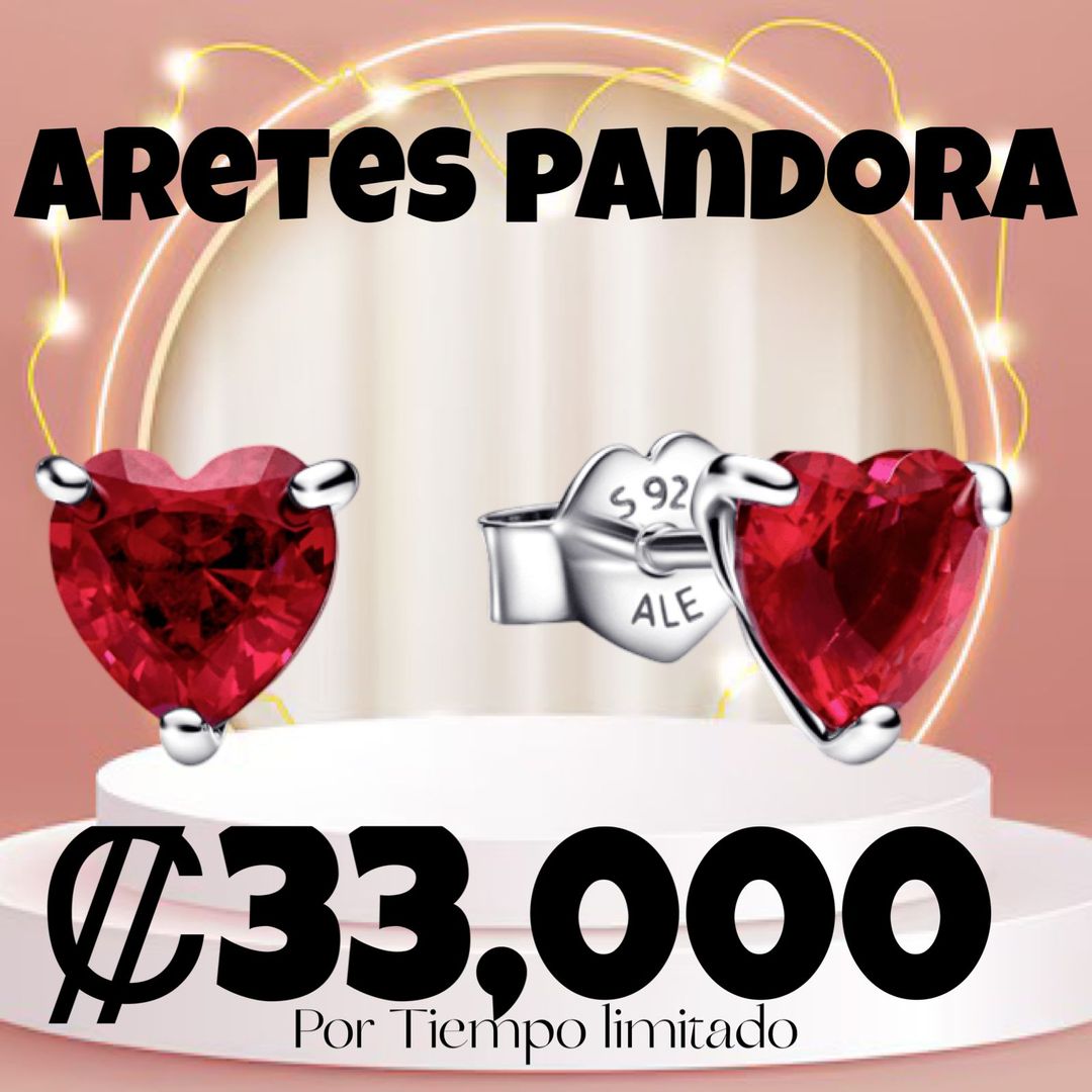 Aretes Pandora corazón 