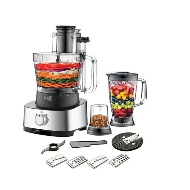 Black & Decker Food Processor - 880W, Silver-Black, FX1050