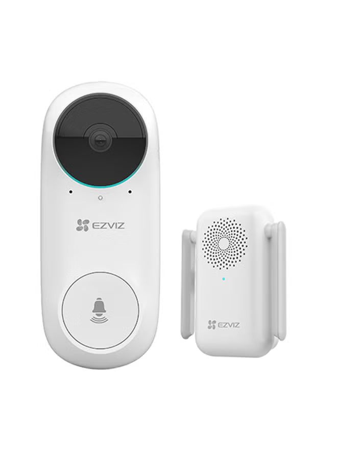 EZVIZ DB2C Wire-Free Video Doorbell with Chime Rechargable Battery Powerd Wireless Smart Home Security Camera Two Way Talk Human Detection Full HD Night Vision