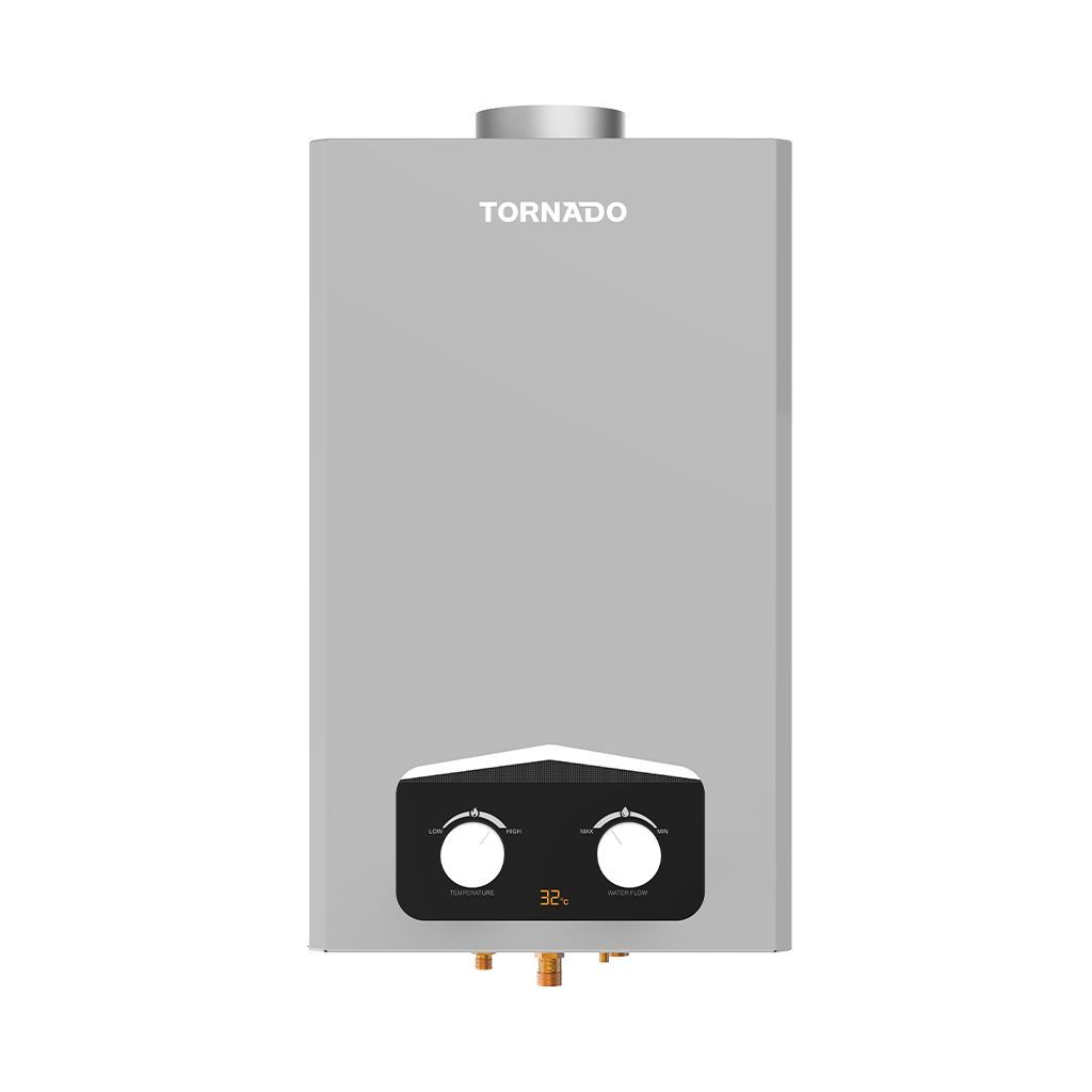TORNADO Gas Water Heater 6 Liter, Digital, Natural Gas, Silver GHM-C06CNE-S