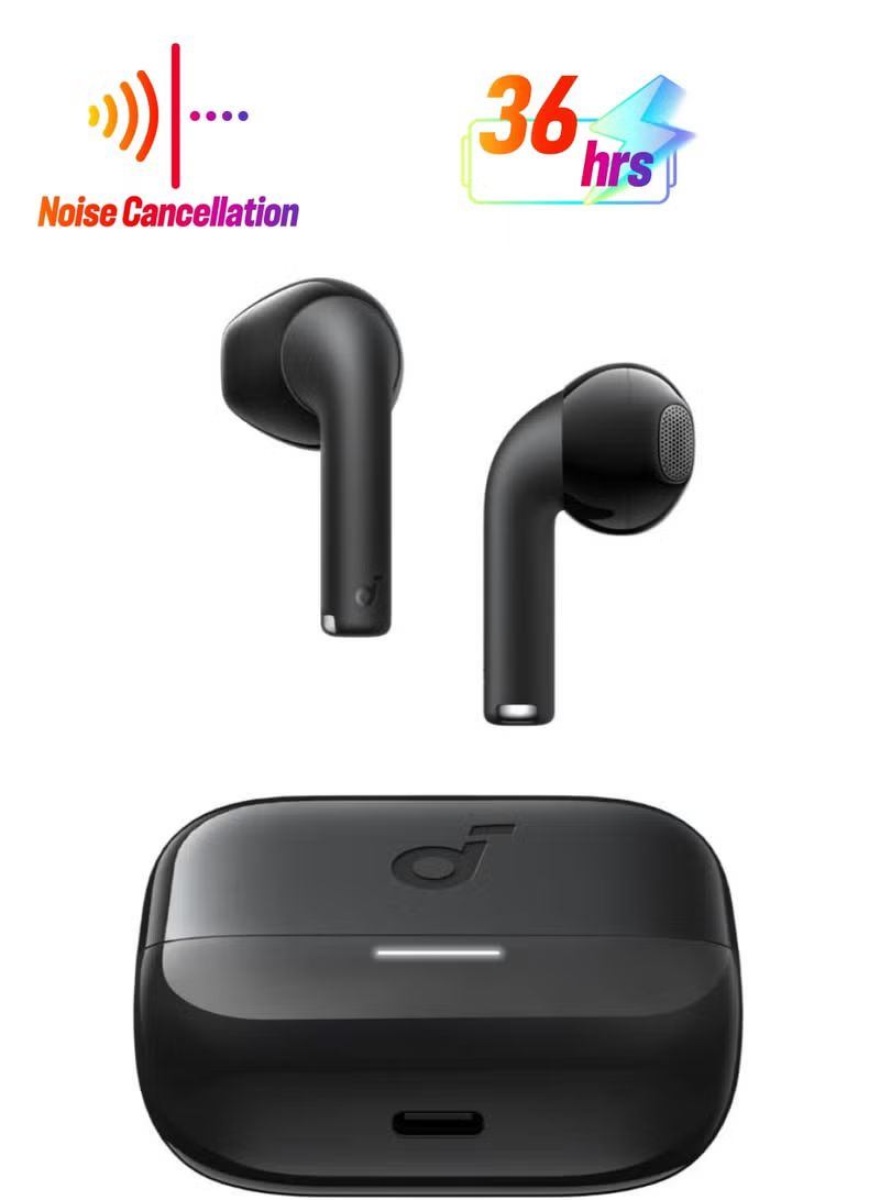 Soundcore K20i by Anker, Semi-in-Ear Earbuds, Bluetooth Wireless, 36H Playtime, Fast Charge, Clear Sound, Comfortable Fit, ENC 2-Mic Clear Calls, Custom EQ, IPX5, Bluetooth 5.3, App Control (Black)
