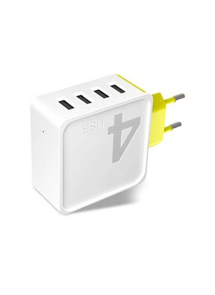 Rock Sugar Travel Charger (4Port) White-6950290604508
