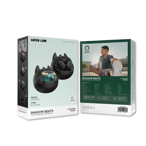  Green Lion Shadow Beats True Wireless Earbuds - Black 