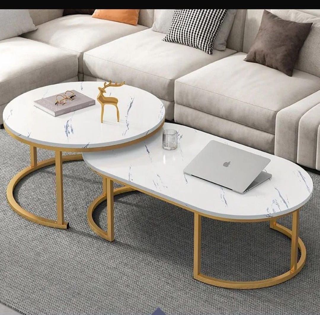 Glass Top Nesting  Coffee Table set(2pcs)