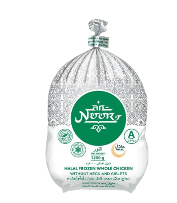 NOOR FROZEN WHOLE CHICKEN 1x10x1200G