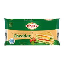 PRESIDENT PROCESSED CHEDDAR CHEESE 20 SLICES 18X400 Gram