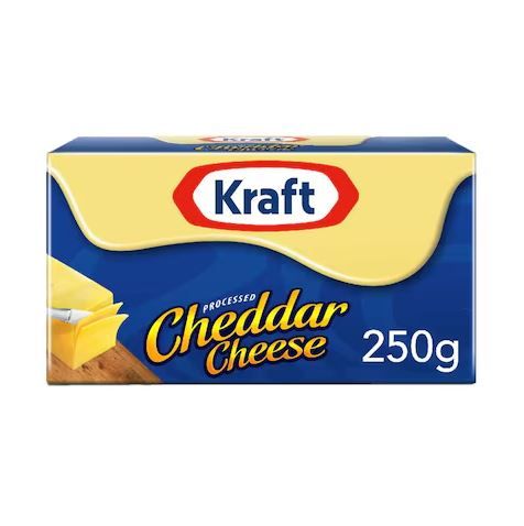 KRAFT PROCESSED CHEDDAR CHEESE BLOCK 24X250 Gram