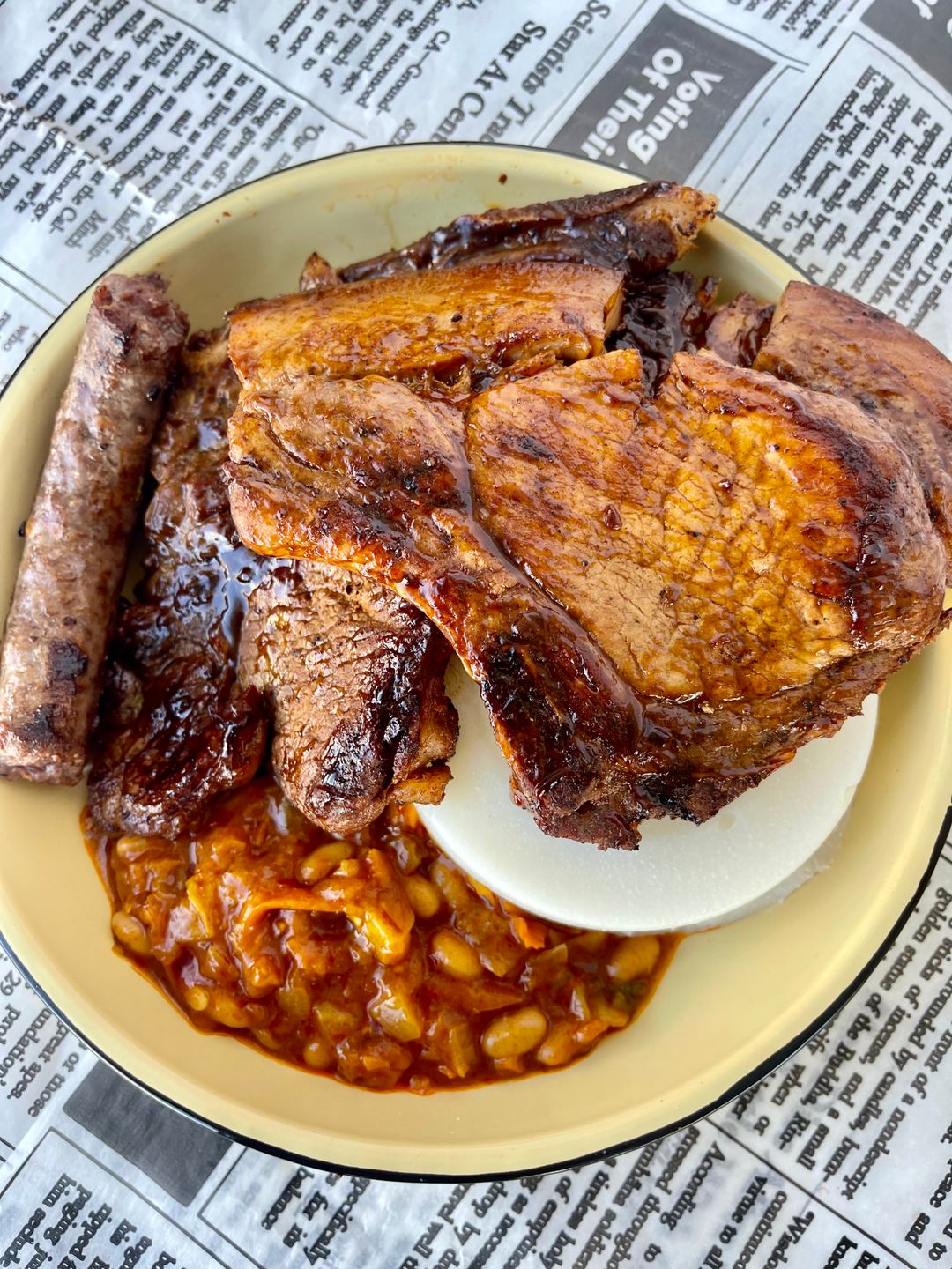 Beef & Pork Steak and Boerewors Shisanyama Plate 