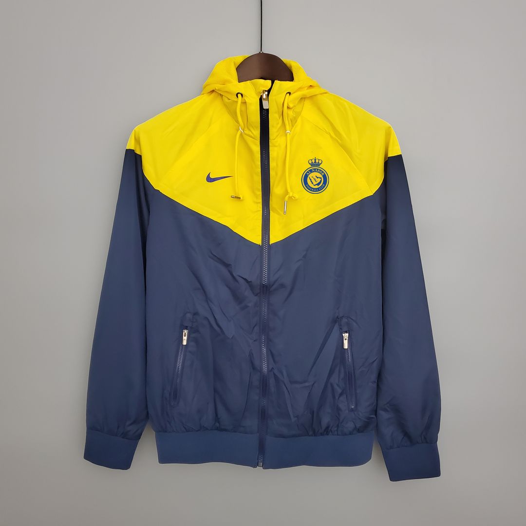 Al Nassr hooded windbreaker 1 (Yellow/ Navy Blue)
