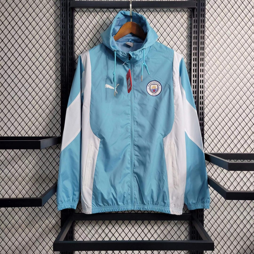 Manchester City hooded windbreaker 5 (Sky Blue/White)