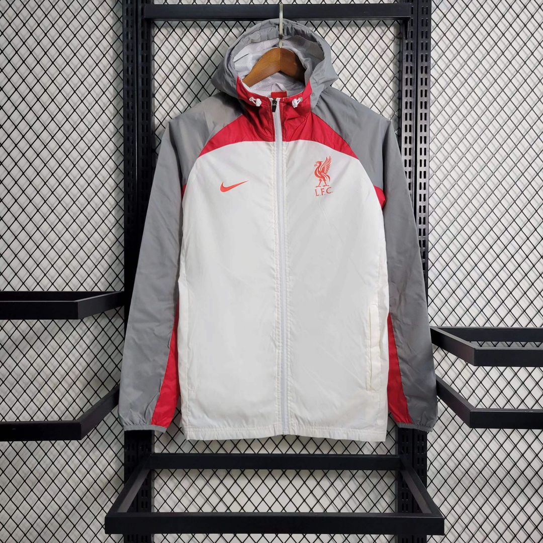 Liverpool hooded windbreaker 3 (White/Grey/Red)