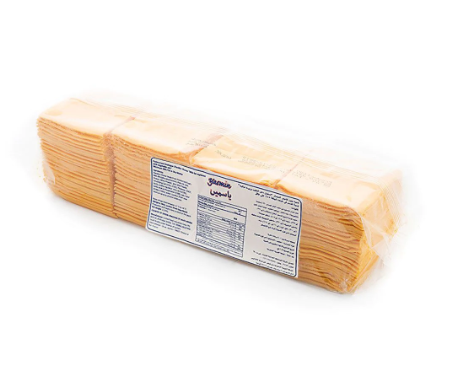 YASMIN PROCESSED CHEDDAR CHEESE 184 SLICES 8X2.27 Kilogram