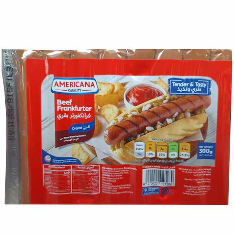 AMERICANA BEEF SAUSAGES 24X300 gram