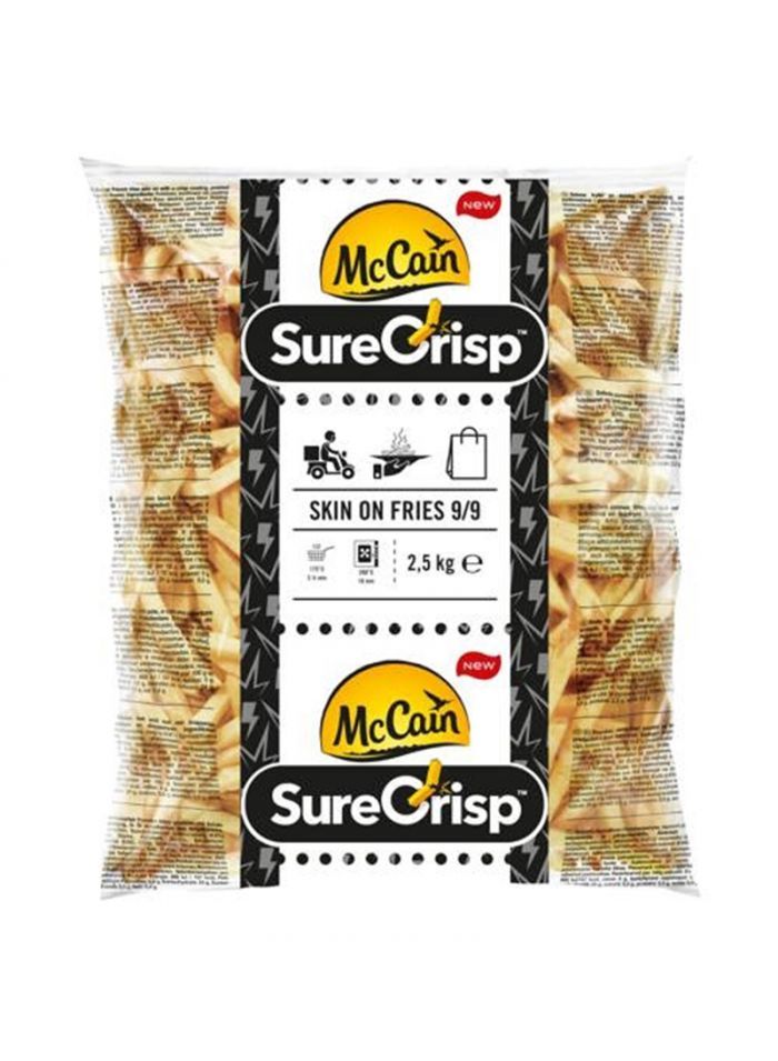 MCCAIN EXTRA CRISP SKIN ON FRIES 9*9 4X2.5 Kilogram