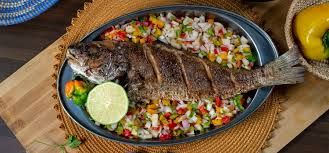 Poisson braisé+attiéké