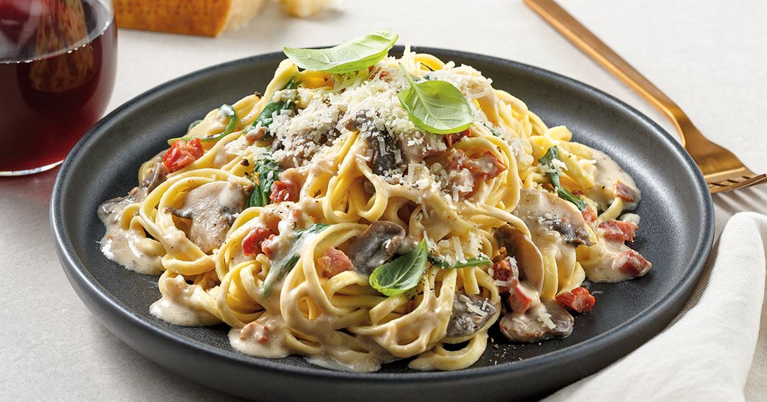 Tagliatelles champignons et parmesan