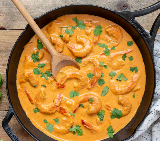 Crevettes au curry