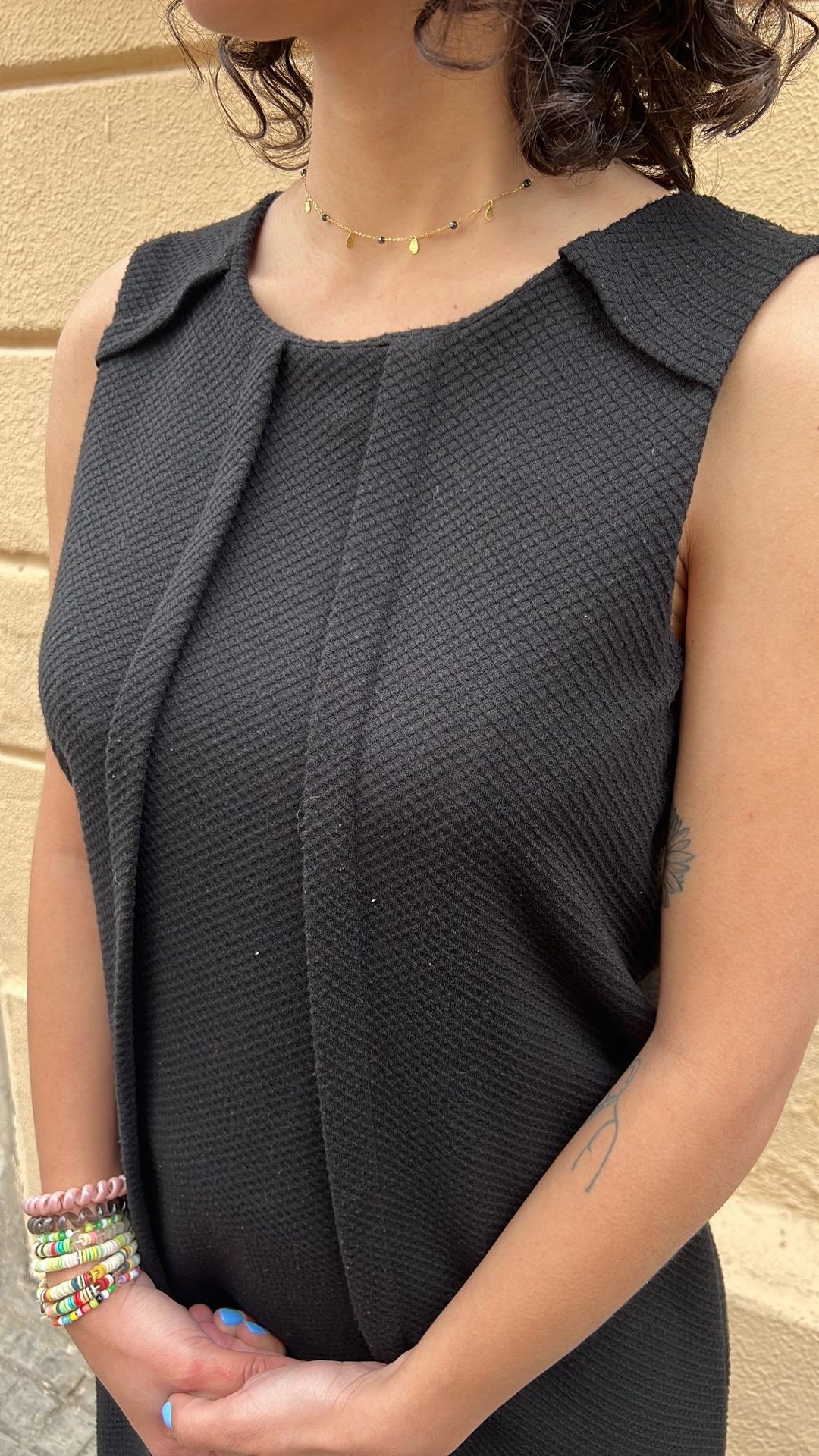 Pleated Black Dress