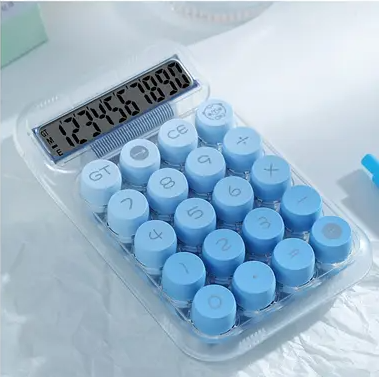 Transparent Digital Calculator With Gradient Keycaps 