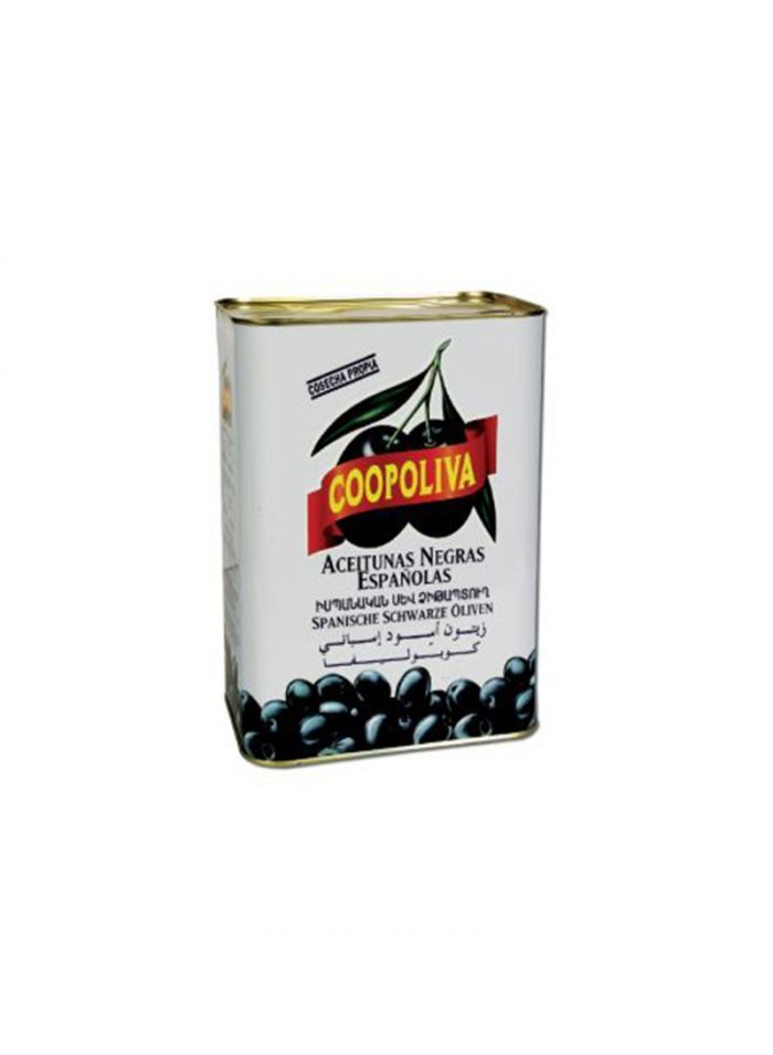 COOPOLIVA WHOLE BLACK OLIVES 1x2x8000G (NET 5000G) 180/220