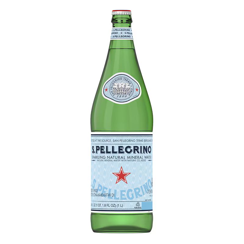 SAN PELLEGRINO SPARKLING MINERAL WATER GLASS BOTTLE 12X1 Liter (Li)