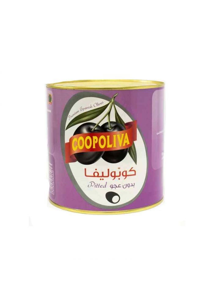 COOPOLIVA BLACK OLIVES PITTED 6X1200GM