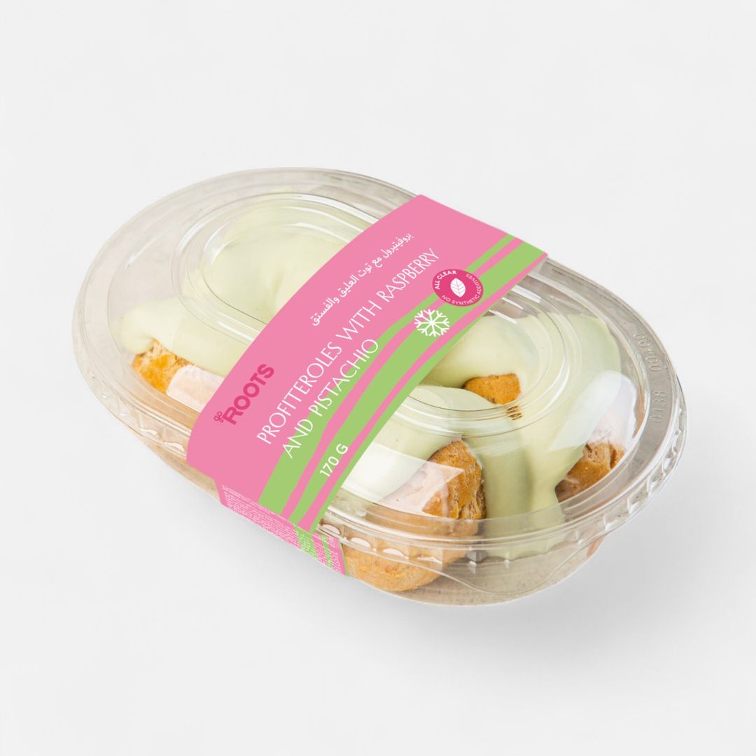 Roots Profiteroles with Raspberry & Pistachio Frozen 170g